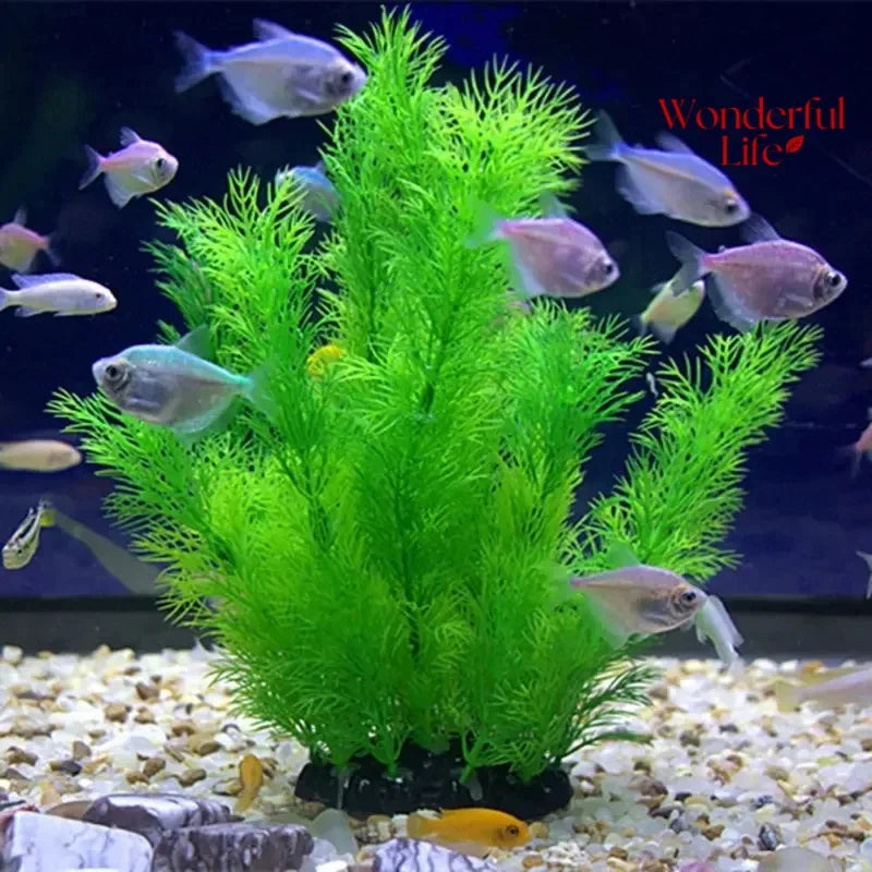 19 cm / 30 cm Artificial Water Grass – Plastic Aquarium Plants for Fish Tank Décor & Underwater Aquascaping
