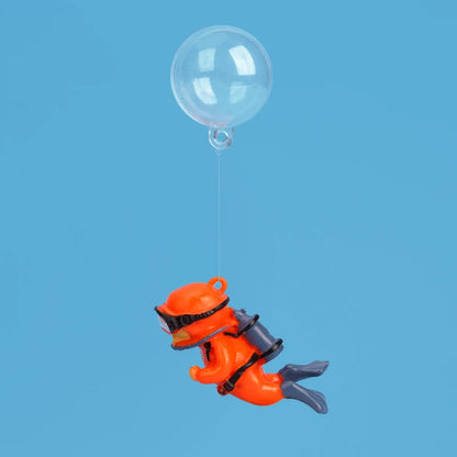 Floating Diver & Mermaid Aquarium Ornament | Mini Resin Cartoon Figure with Balloon Float for Fish Tank Decoration