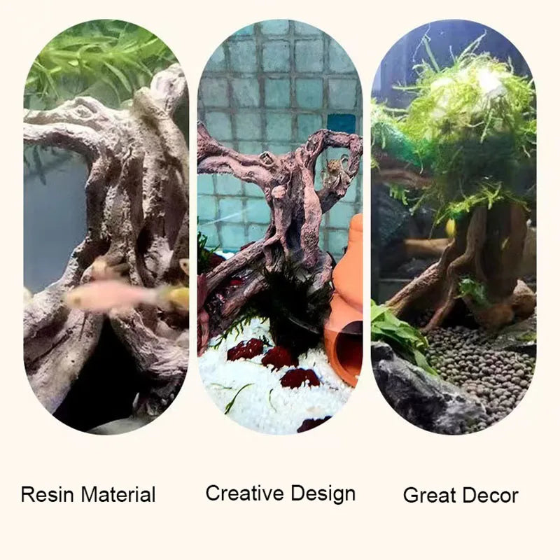 Resin Tree Root Cave Aquarium Ornament – Natural Hiding Shelter for Freshwater and Saltwater Tanks