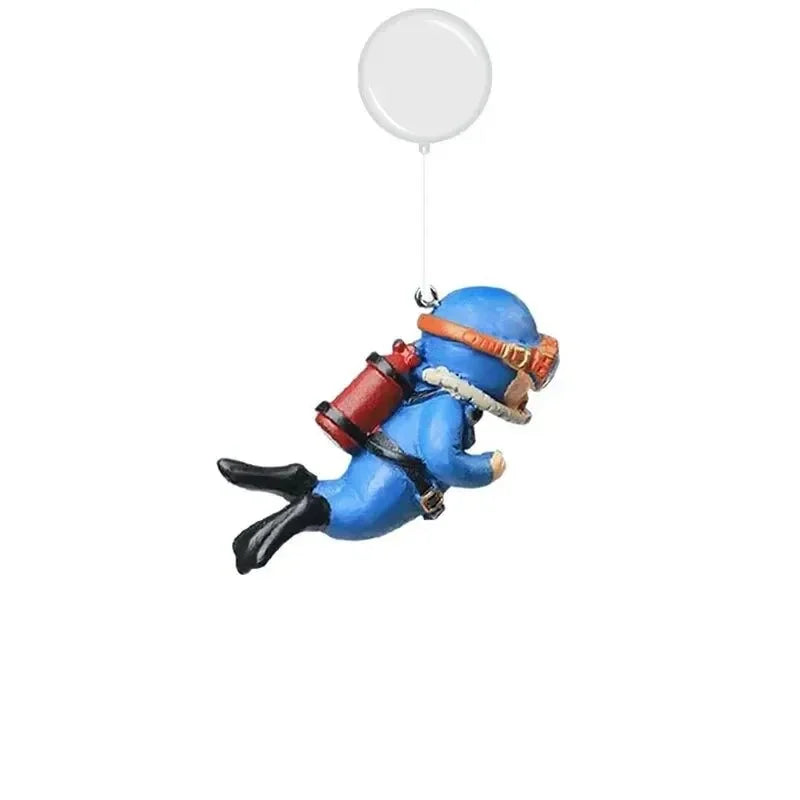 Floating Diver Ornament – PVC Aquarium Decoration with Buoy Ball for Fish Tanks and Miniature Landscapes