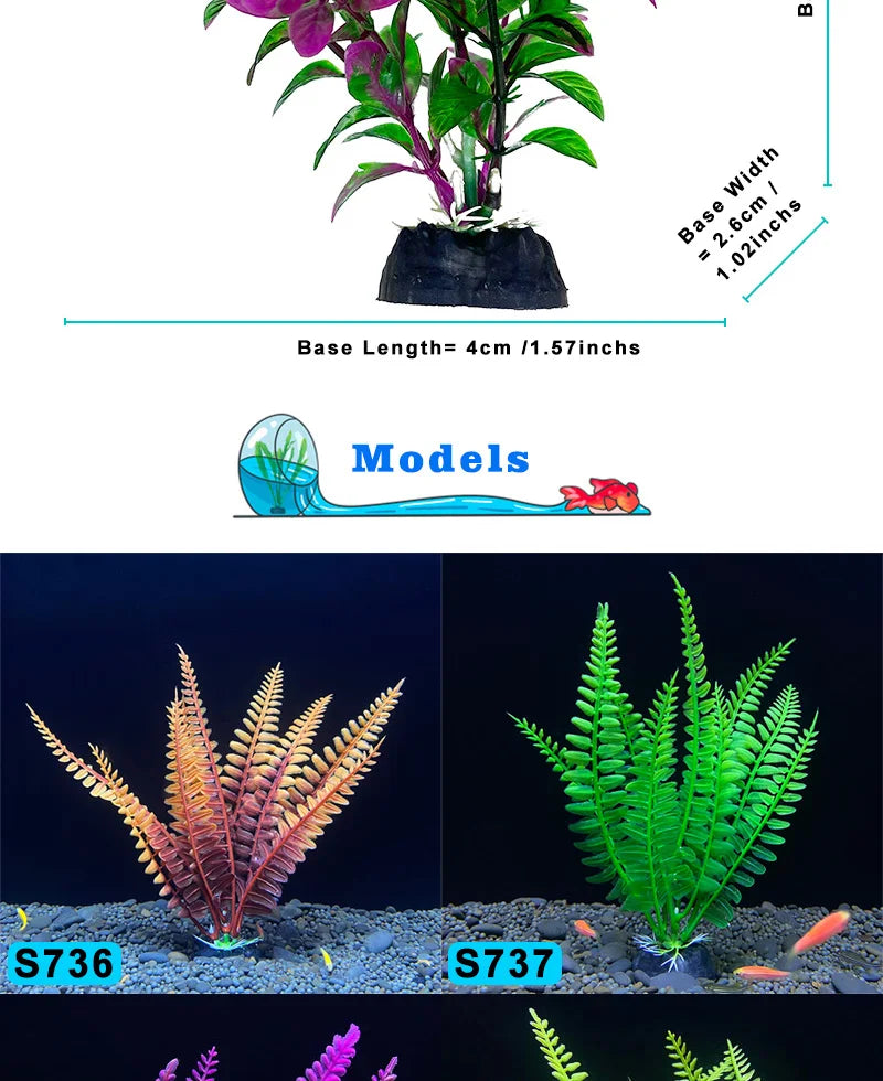 18cm Artificial Aquarium Plant – Soft Plastic Simulation Water Grass for Fish Tank Decoration