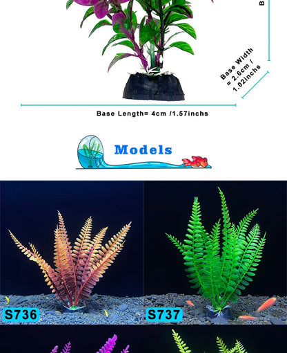 18cm Artificial Aquarium Plant – Soft Plastic Simulation Water Grass for Fish Tank Decoration