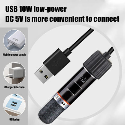 USB Mini Submersible Aquarium Heater for Small Tanks, 26°C Constant Temperature, 10W
