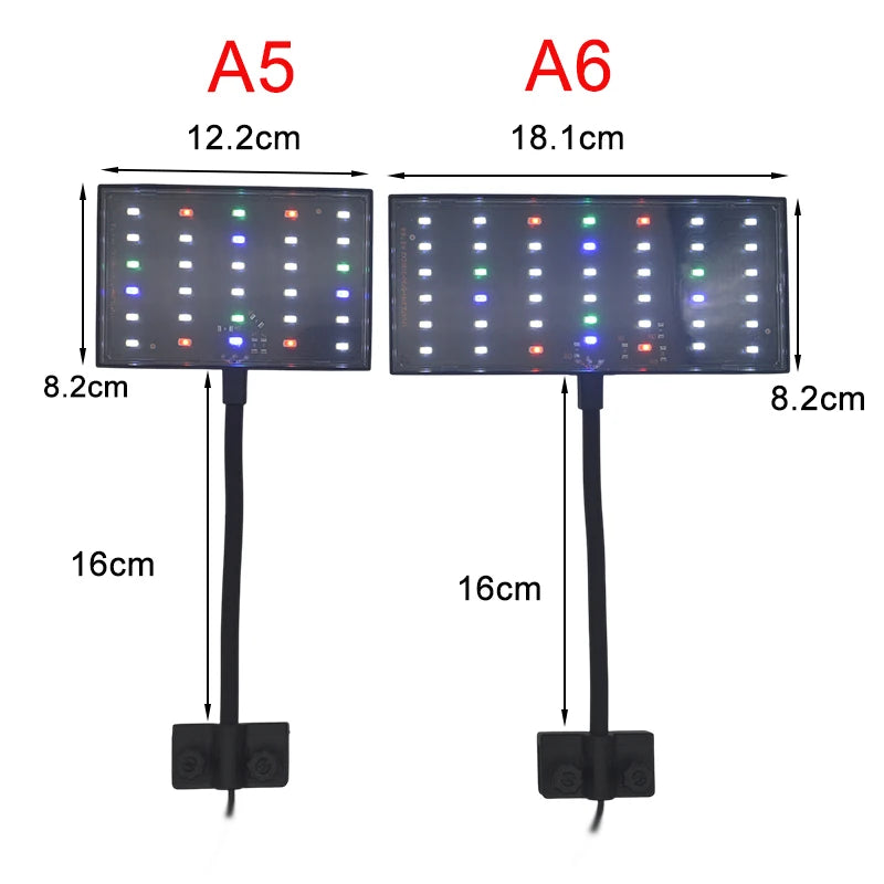 USB Aquarium LED Grow Light – Full Spectrum Clip-On Lamp with 10-Level Brightness, Timer & 360° Adjustable Arm for Planted Tanks