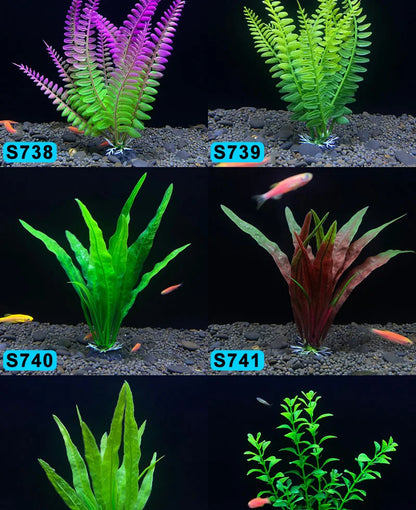 18cm Artificial Aquarium Plant – Soft Plastic Simulation Water Grass for Fish Tank Decoration