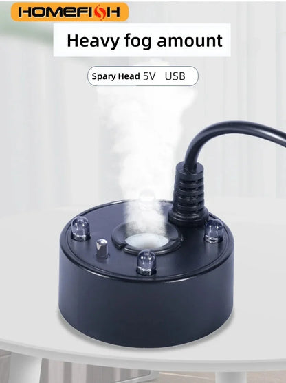 5V USB Mist Maker – Ultrasonic Fogger Atomizer for Aquariums, Ponds & Water Features with 4-LED Lights