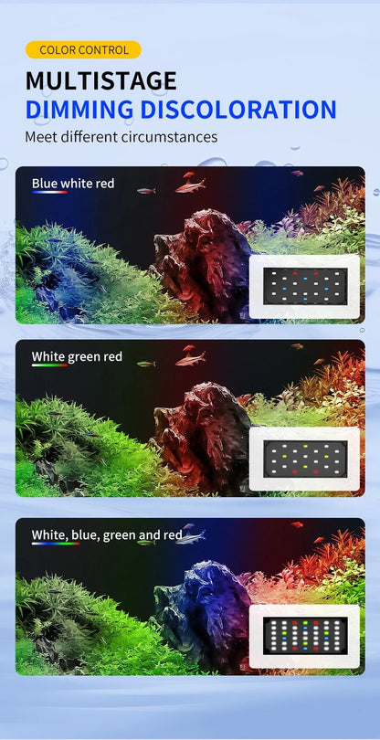 USB Aquarium LED Grow Light – Full Spectrum Clip-On Lamp with 10-Level Brightness, Timer & 360° Adjustable Arm for Planted Tanks