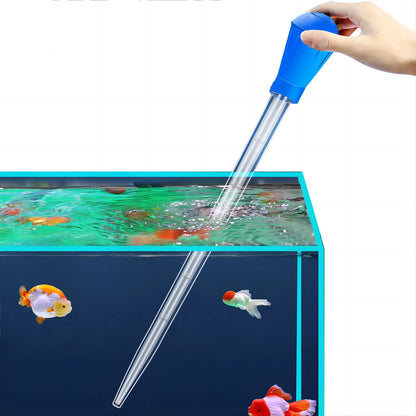 Lengthened Aquarium Pipette Siphon — Silicone & ABS Water Changer, Waste Remover, Liquid Measuring Tool for Fish Tanks