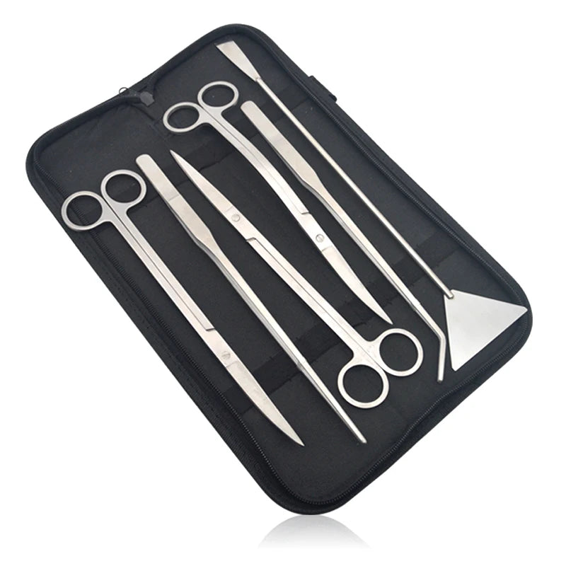 Aquarium Cleaning Tools Set Stainless Steel Scissors Tweezers Shovel Wave Trimmer Aquatic Plant Care Kit for Fish Tanks