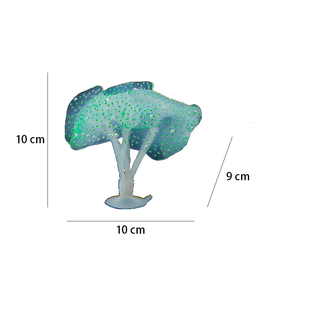 Luminous Silicone Anemone Aquarium Ornament – Glowing Artificial Coral Plant Decor for Fish Tanks