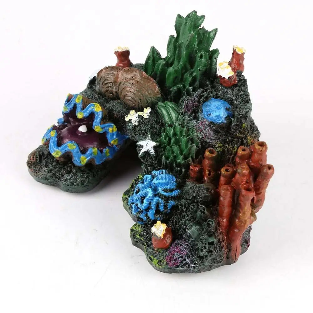 Coral Reef Resin Aquarium Ornament – Vibrant Reef Island Decor for Freshwater & Saltwater Tanks