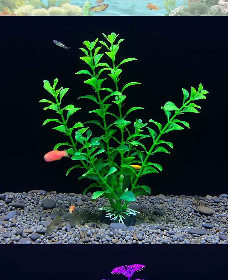 18cm Artificial Aquarium Plant – Soft Plastic Simulation Water Grass for Fish Tank Decoration