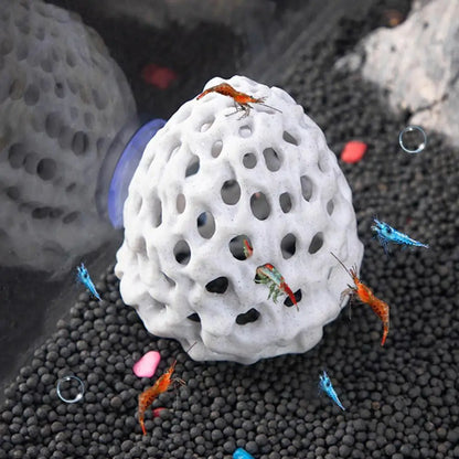 Mini Shrimp House Cave — Porous Betta Hideout, Fish Hiding Spot & Breeding Shelter for Aquariums