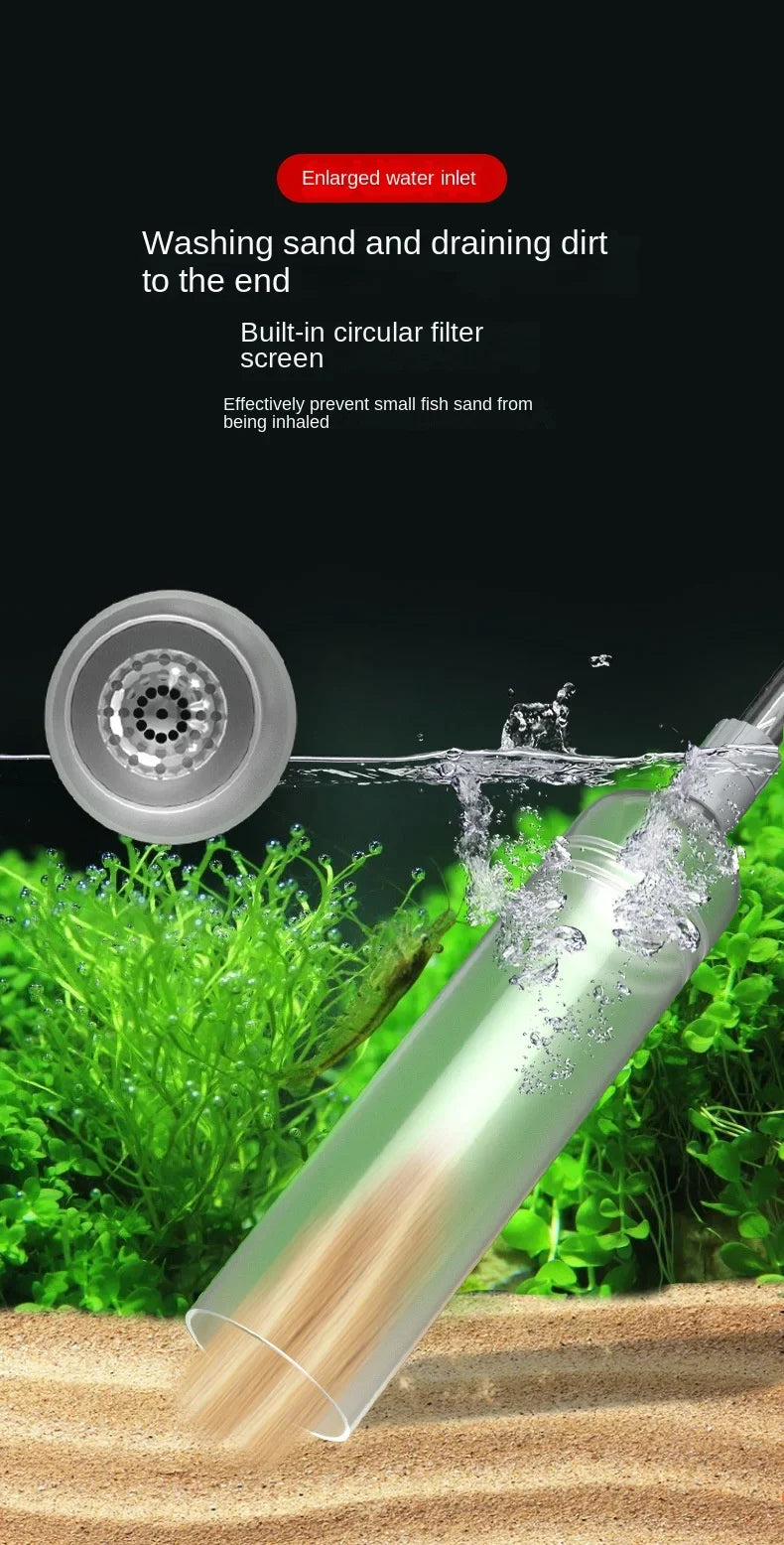 Aquarium Siphon Vacuum Cleaner – Manual Water Changer & Gravel Cleaner Pump for Fish Tanks