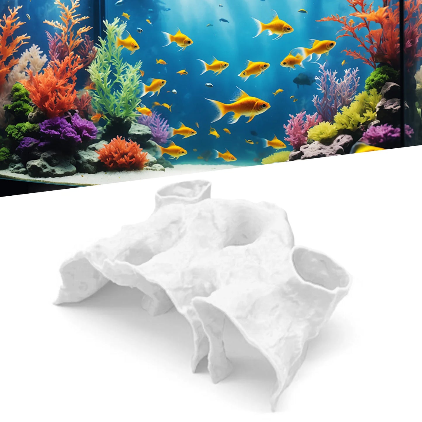 Gravel Tunnel Cave Aquarium Ornament – Smooth Resin Fish Hideout with Natural Curve Design