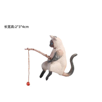 Cute Fishing Cat Aquarium Ornament – Mini Decorative Figurine for Aquascaping, Micro-Landscapes & DIY Tank Decor