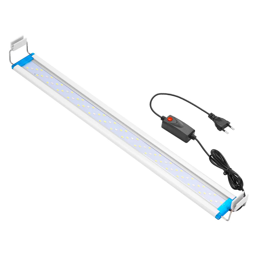 Ultra-Thin LED Aquarium Light – Expandable Clip-On Plant Light (18–75CM Models, Full Spectrum, 220-240V)