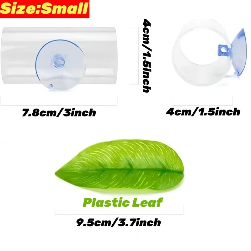 Acrylic Betta Fish Tunnel – Transparent Observation Tube with Leaf Mat | Small Aquarium Hideout & Enrichment Decoration