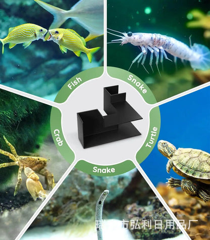 Underground Aquarium Tunnel Hideout – Fish & Shrimp Shelter, Buried Corner Cave for Corydoras, Loaches, Plecos & Shrimp Tanks