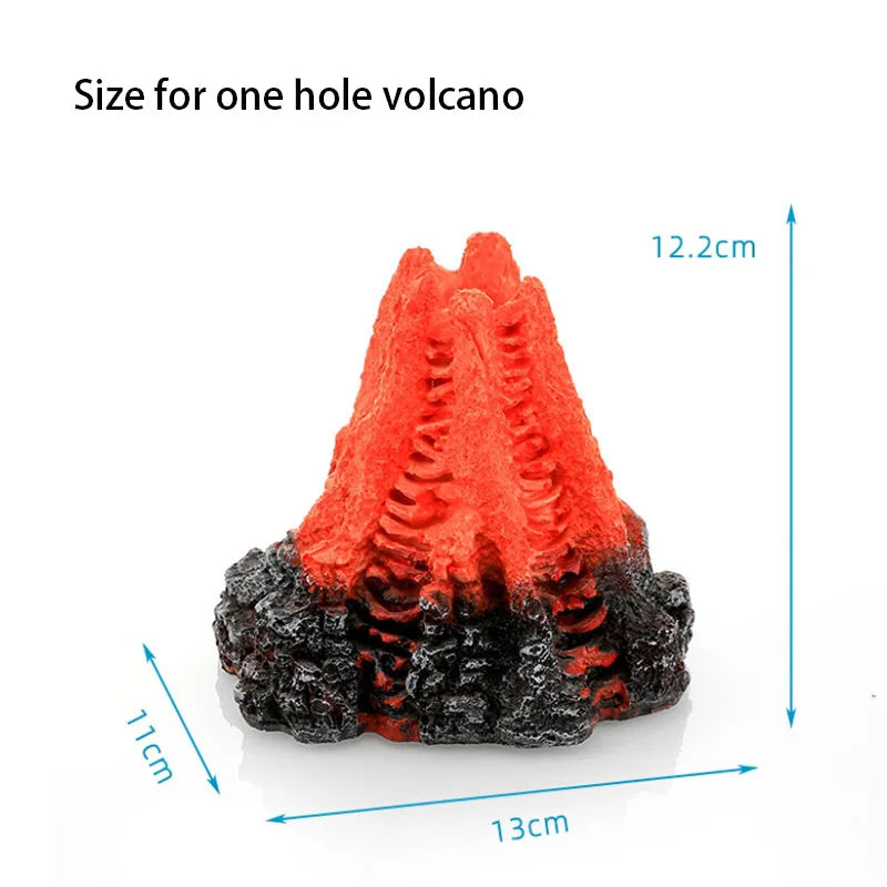 Resin Volcano Aquarium Ornament with Air Stone Chamber – Bubble Effect Decoration for Fish Tanks