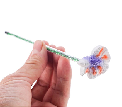 Resin Fighting Fish Training Stick – Interactive Betta Tail Exercise Ornament