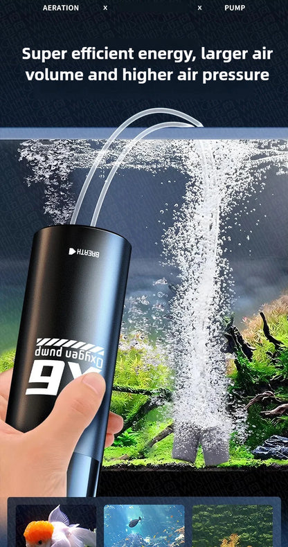 5W USB Rechargeable Oxygen Pump – Portable 48-Hour Aerator for Outdoor Fishing & Aquarium Use
