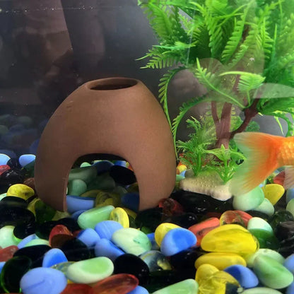 Ceramic Aquarium Shelter Houses – Shrimp & Fish Hiding Caves, Breeding Pots & Natural Stone-Style Tank Decor
