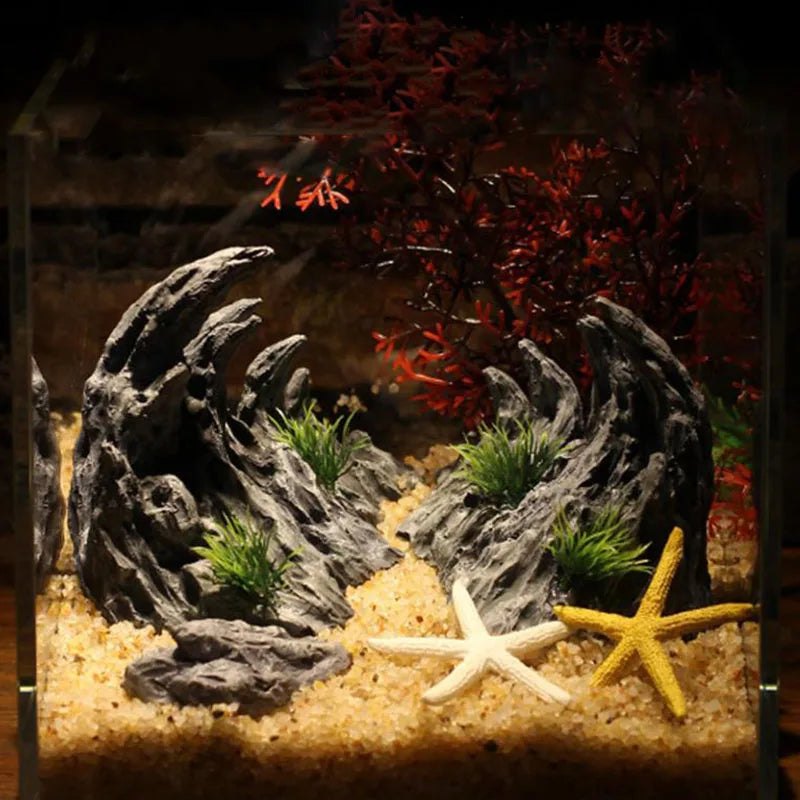 Resin Canyon Rock Aquarium Decoration Set