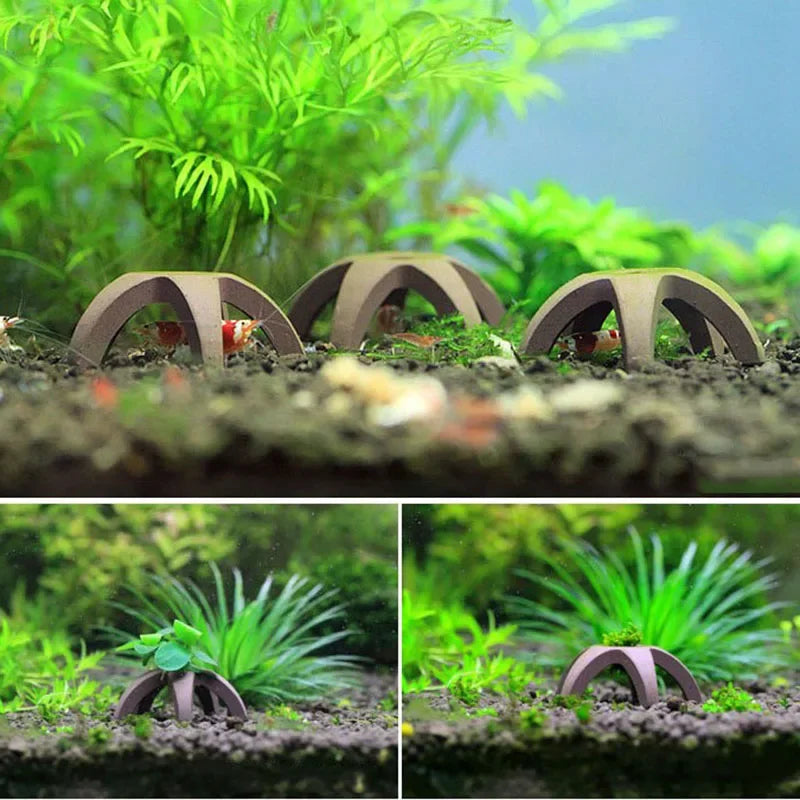 Ceramic Aquarium Shelter Houses – Shrimp & Fish Hiding Caves, Breeding Pots & Natural Stone-Style Tank Decor