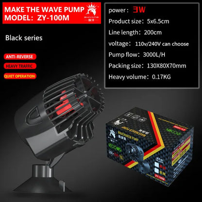 Aquarium Wavemaker Pump 360° Adjustable Wave Maker, Submersible Circulation & Aeration Pump for Fish Tanks 220–240V
