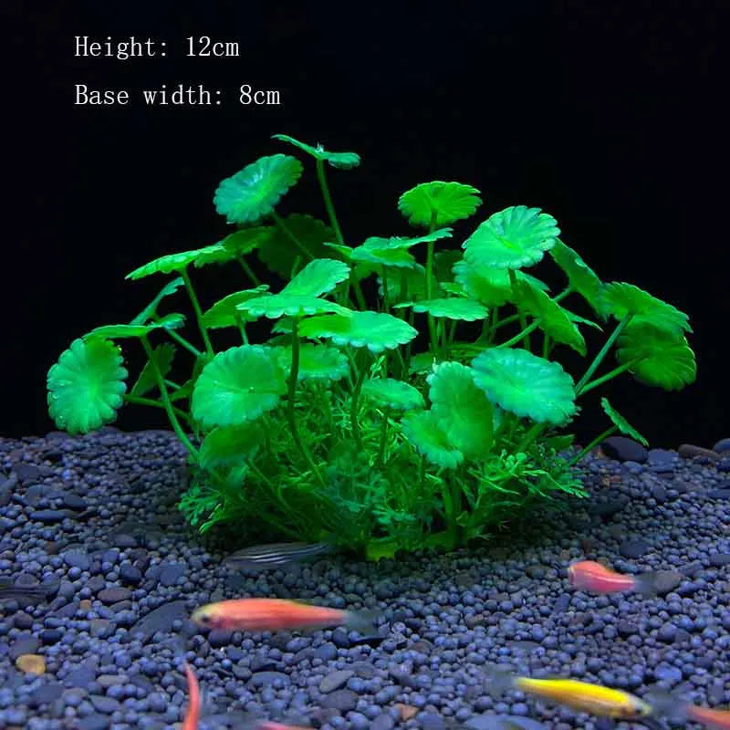 Artificial Underwater Aquarium Plant – Plastic Aquatic Shrub with Resin Base for Fish Tank Decoration