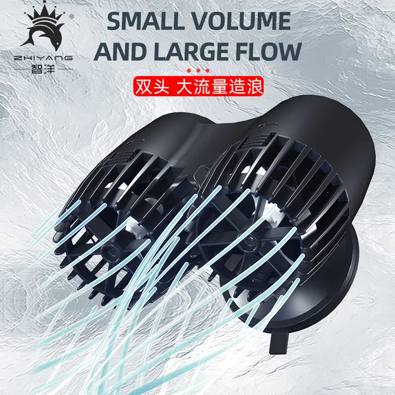 Aquarium Wavemaker Pump 360° Adjustable Wave Maker, Submersible Circulation & Aeration Pump for Fish Tanks 220–240V