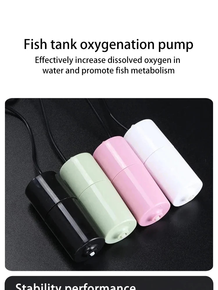 USB Portable Mini Aquarium Air Pump – Rechargeable Oxygenator for Small Fish Tanks & Outdoor Fishing