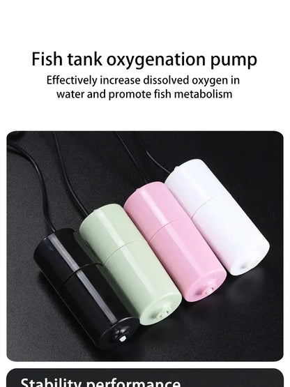 USB Portable Mini Aquarium Air Pump – Rechargeable Oxygenator for Small Fish Tanks & Outdoor Fishing