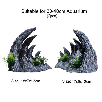 Resin Canyon Rock Aquarium Decoration Set