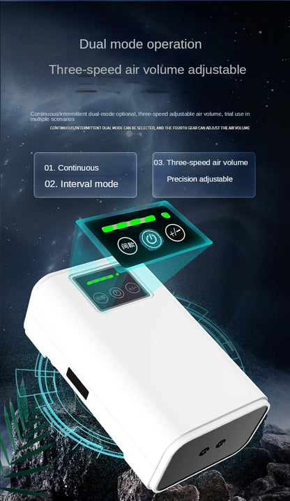 Rechargeable Aquarium Air Pump 6000mAh – Portable Oxygen Booster with AC/DC Auto-Switch & 185h Backup