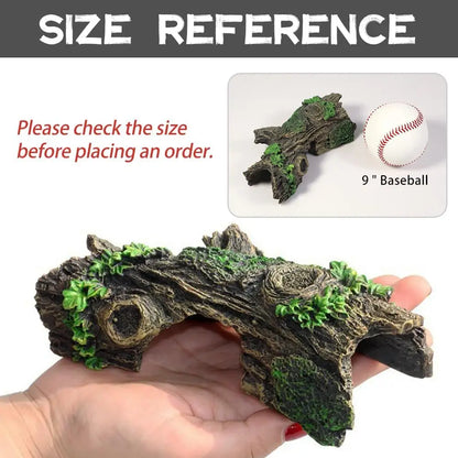 Hollow Tree Trunk Cave Ornament – Natural Aquarium Hideout for Fish & Shrimp, Reptile Shelter Decoration