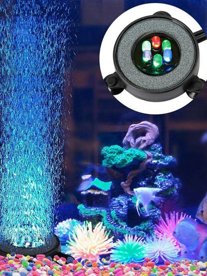 Submersible LED Bubble Light for Fish Tanks — Color-Changing Underwater Air Stone Lamp With Oxygenating Bubbles (12V Safe Design)