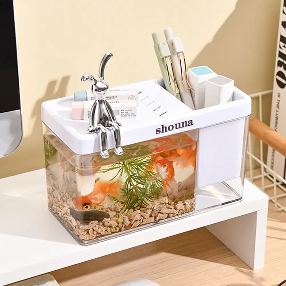 Small Tabletop Fish Tank with Cover