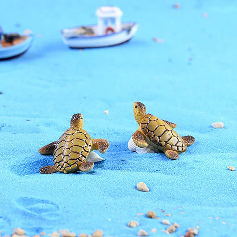 Mini Resin Sea Turtle Ornament | Cute Aquarium Decoration & Home Micro-Landscape Accessory (4 cm)