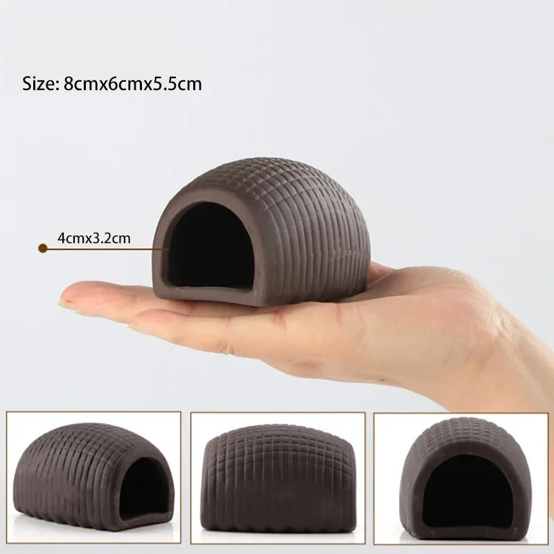 Ceramic Aquarium Shelter Houses – Shrimp & Fish Hiding Caves, Breeding Pots & Natural Stone-Style Tank Decor