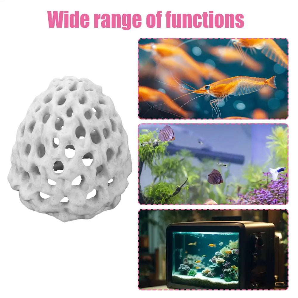 Mini Shrimp House Cave — Porous Betta Hideout, Fish Hiding Spot & Breeding Shelter for Aquariums