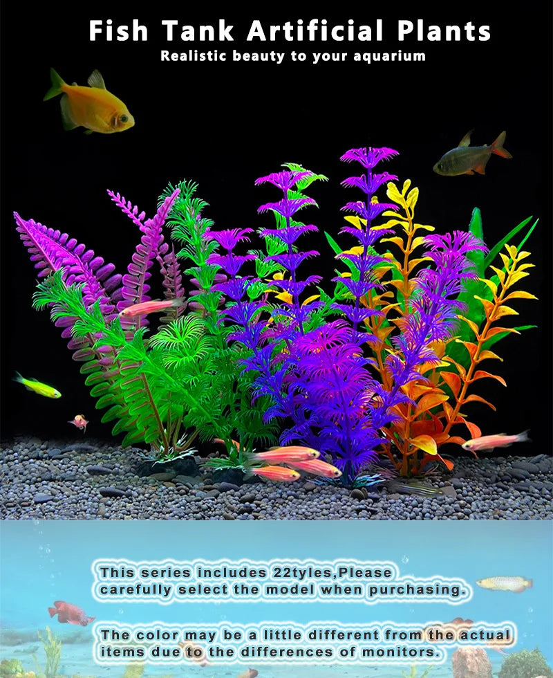 18cm Artificial Aquarium Plant – Soft Plastic Simulation Water Grass for Fish Tank Decoration