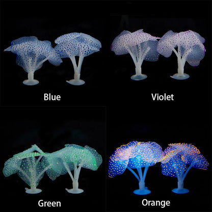 Luminous Silicone Anemone Aquarium Ornament – Glowing Artificial Coral Plant Decor for Fish Tanks