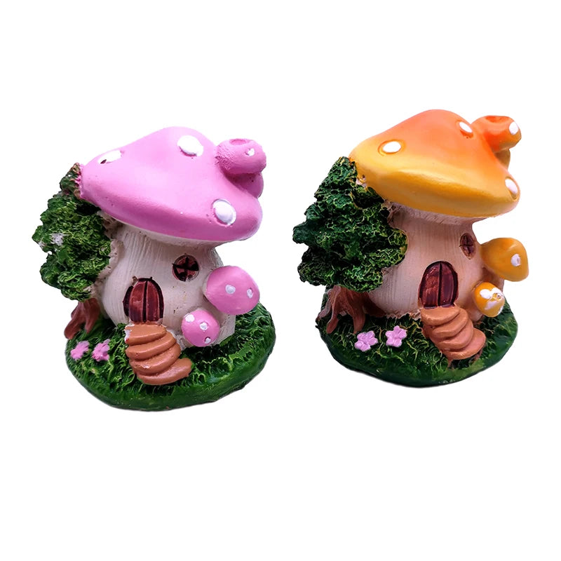 Resin Mushroom House Aquarium Ornament – Decorative Landscape Piece for Freshwater and Saltwater Tanks