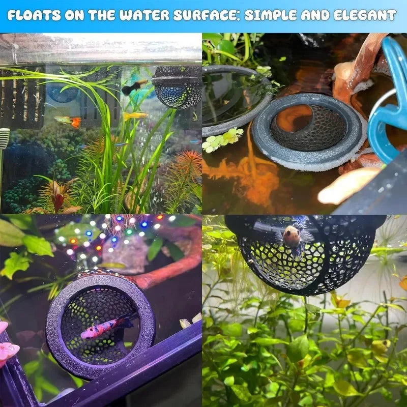 Floating Betta Cave & Shrimp Hideout – 3-in-1 Hammock, Feeding Ring & Resting Spot for Small Aquatic Pets