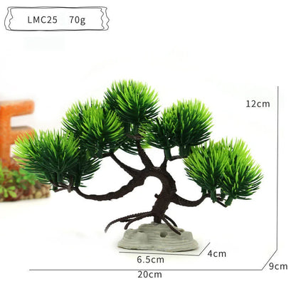 Artificial Aquarium Bonsai Tree – Resin Base with Lush Green Foliage for Aquascaping & Fish Tank Landscaping