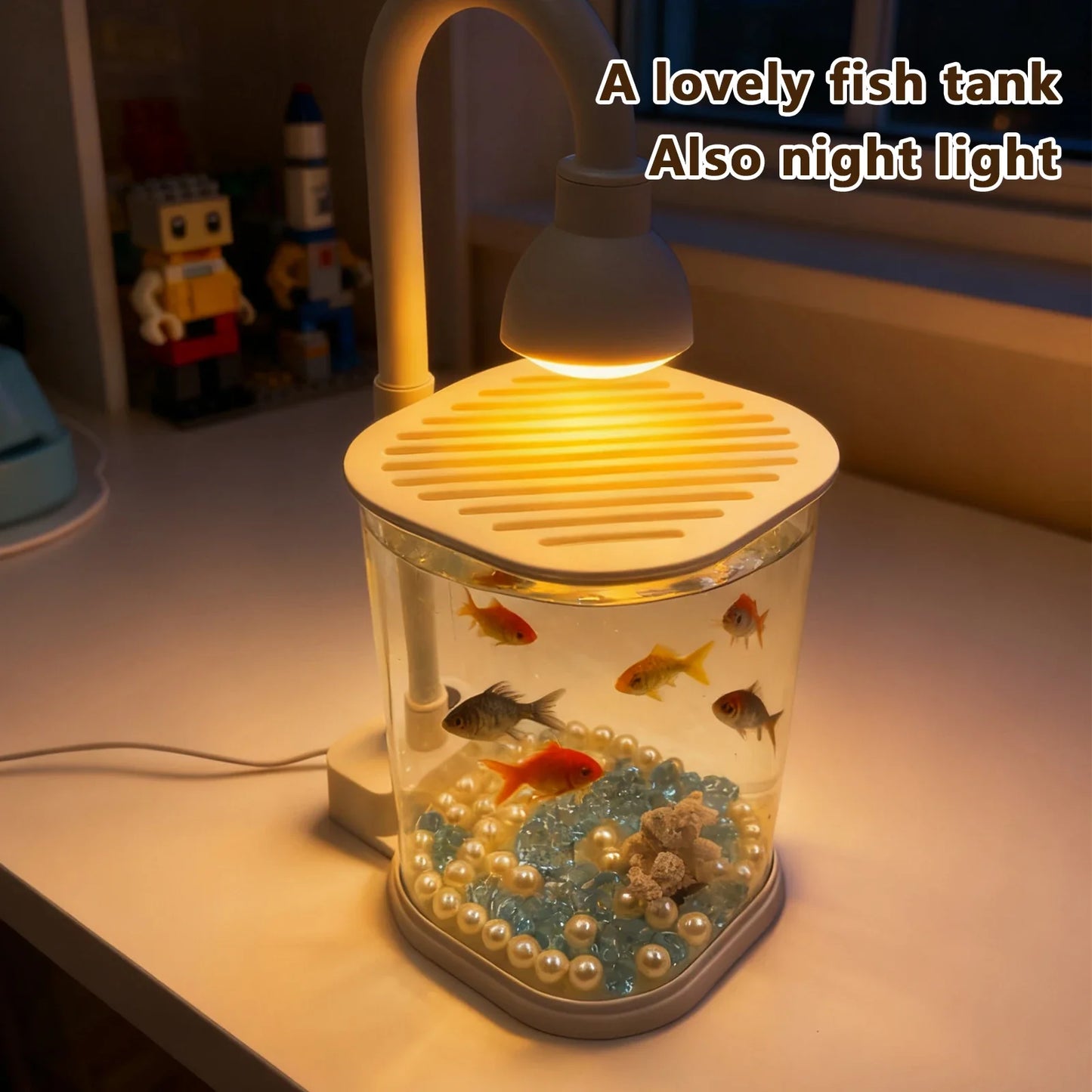 Small Tabletop Aquarium Starter Kit with Light - Small