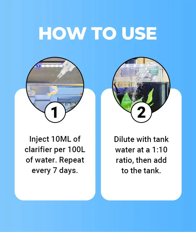 Aquarium Water Clarifier + Methylene Blue Treatment Kit | 2-in-1 Tank Care for Clear Water, Disinfection & Healthy Fish (Fresh & Saltwater)