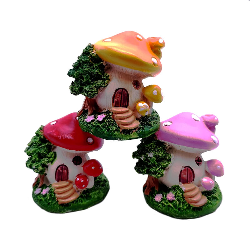 Resin Mushroom House Aquarium Ornament – Decorative Landscape Piece for Freshwater and Saltwater Tanks